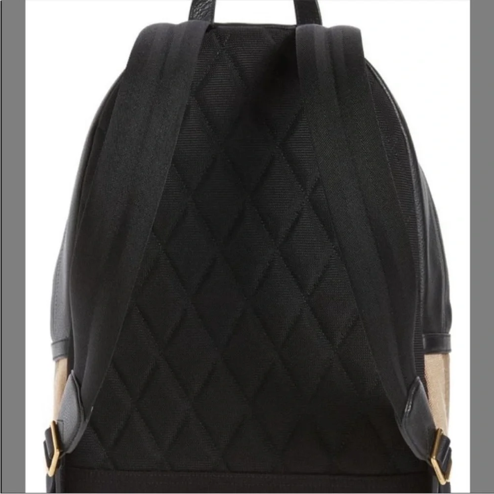 Burberry Aabbeydale check plaid leather unisex backpack
